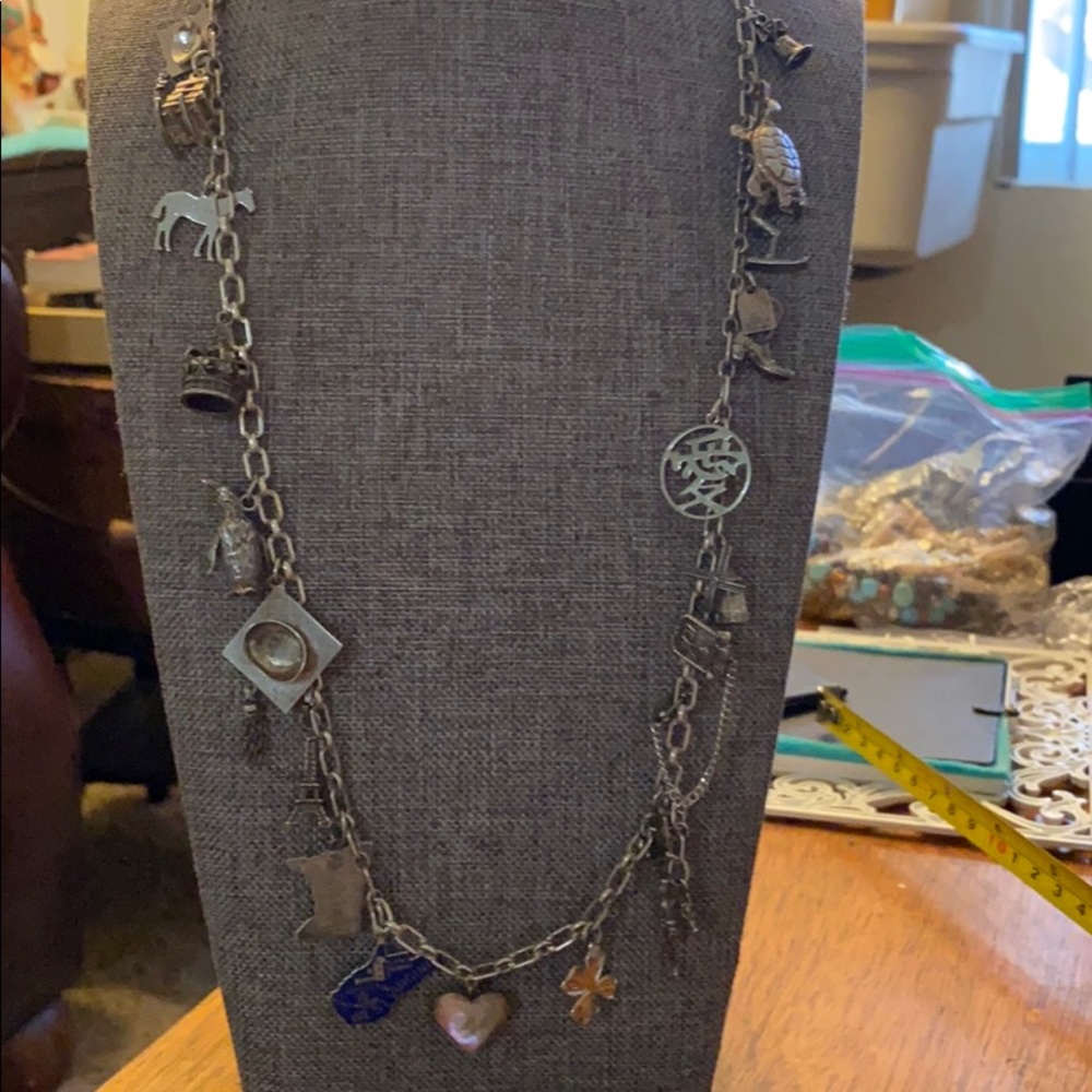 Sterling silver charms necklace vintage necklace